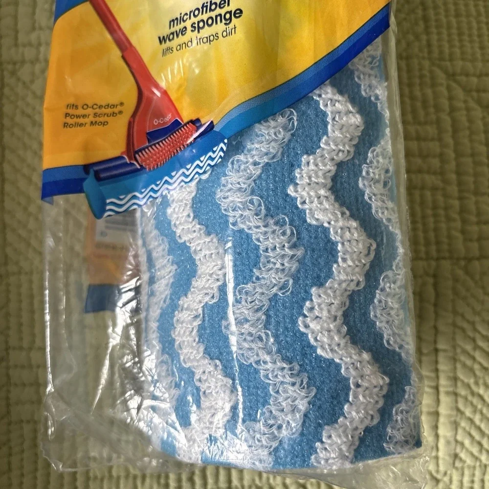 O Cedar Power Scrub Microfiber Wave Sponge Roller Mop Head Refill New Sealed